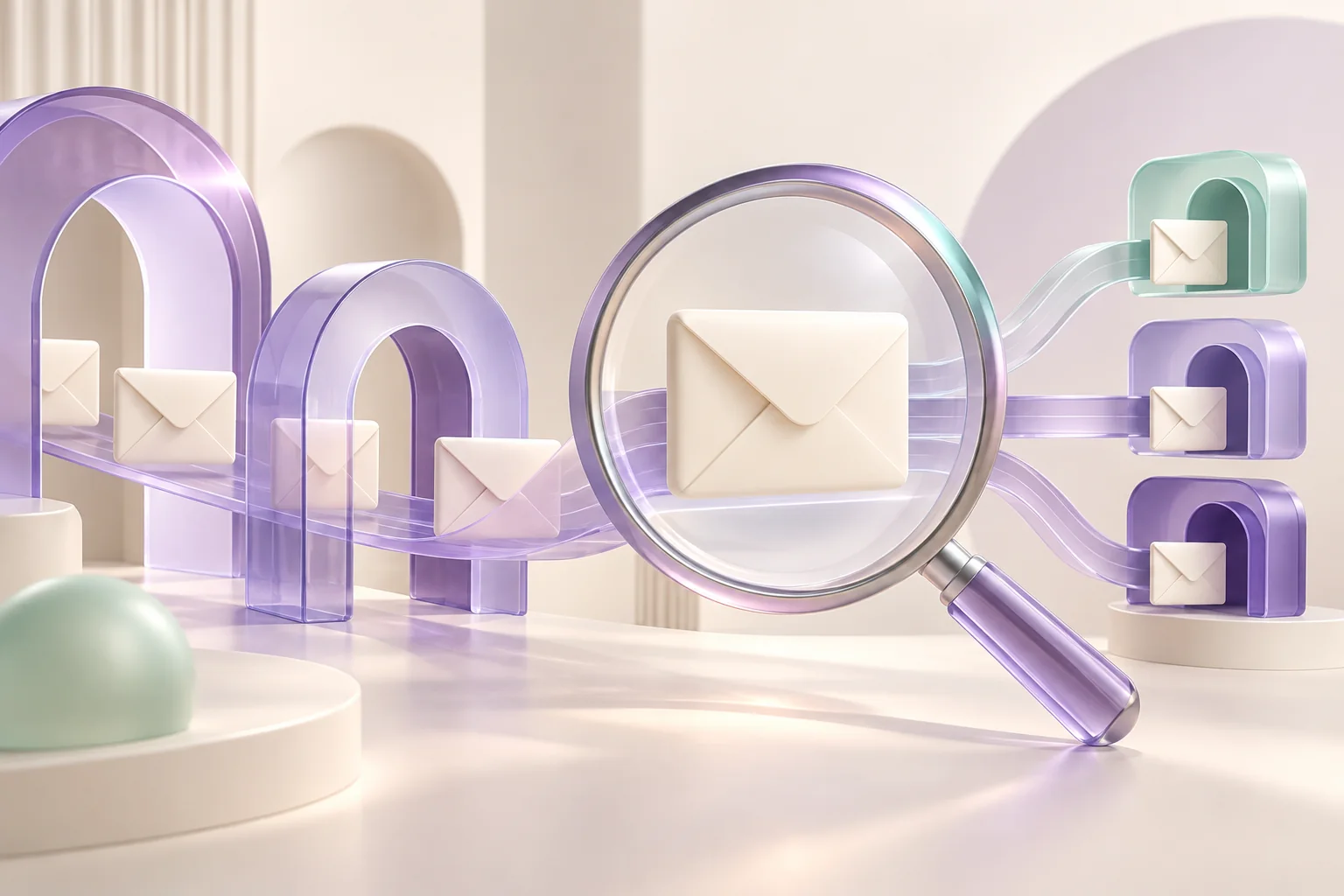 A diagnostic lens inspects an envelope before three provider gateways