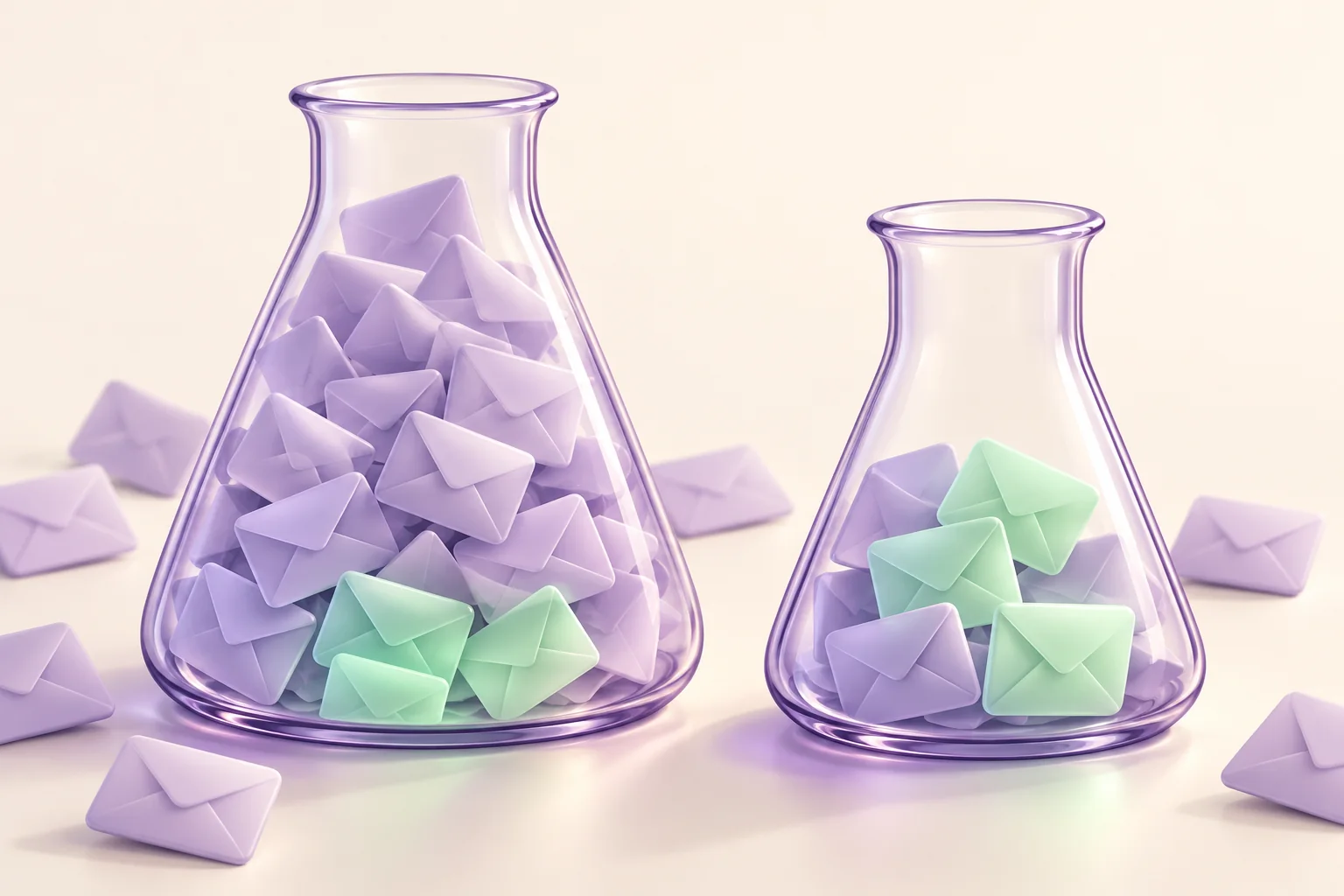 Two beakers compare a diluted audience with a concentrated engaged audience